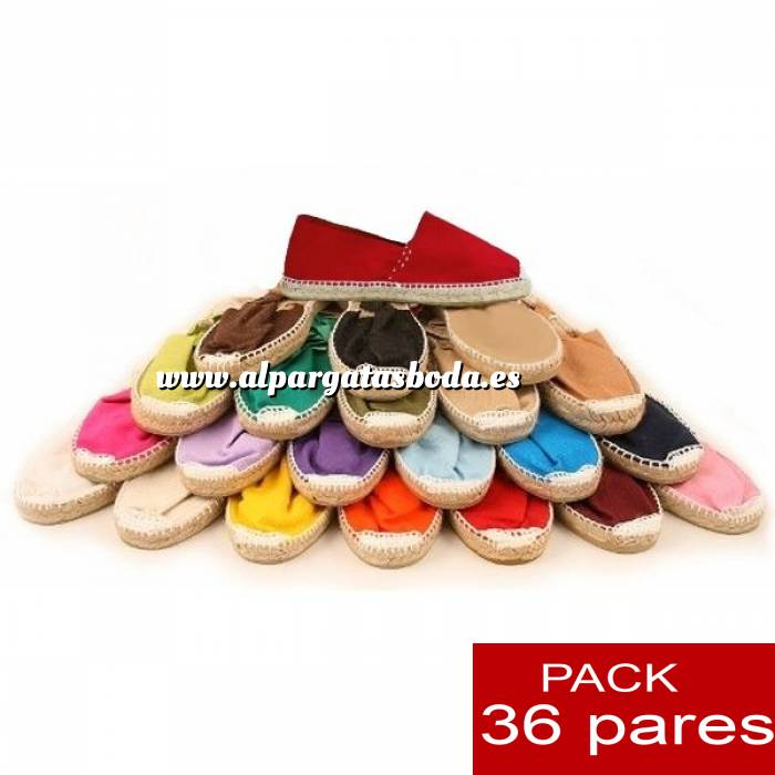 Imagen Mujer Colores Lisos Alpargatas Boda ESPECIAL Surtidas en colores y tallas - Caja de 36 pares 